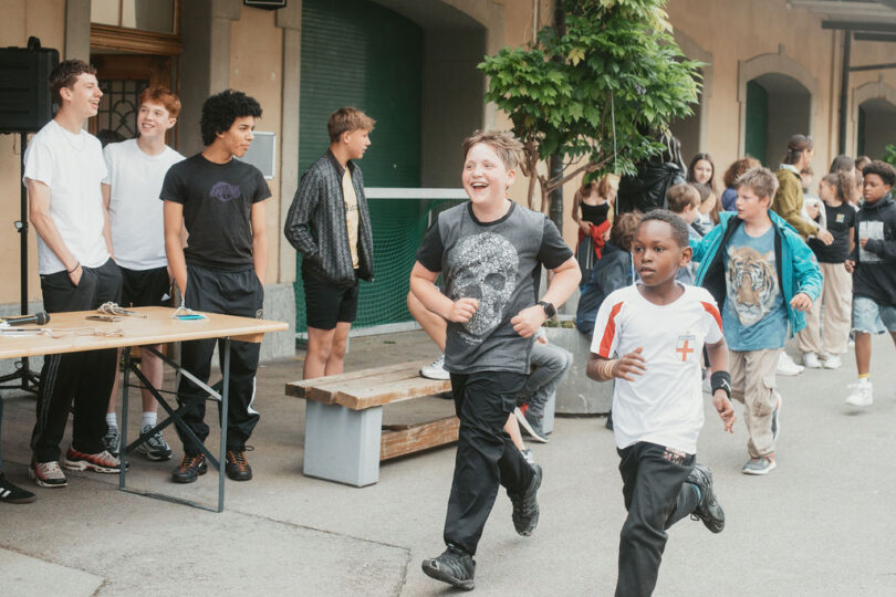 Endspurt der Primarschüler am Sponsorenlauf