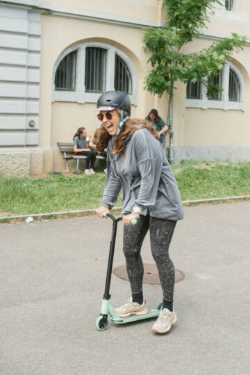 Mini-Trottinett am Sponsorenlauf im Zeughaus